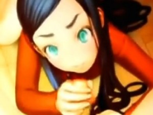 【3Dエロアニメ】 ふたなり女教師のオチンポ手コキにフェラチオしてごっくん精飲&ぶっかけ顔射される黒髪ロング美少女